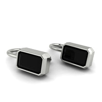 Bezel Black Diamond Emerald Earrings - Perla No. 9 image 1