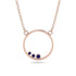 3 Sapphire Round Necklace - Raina No. 14