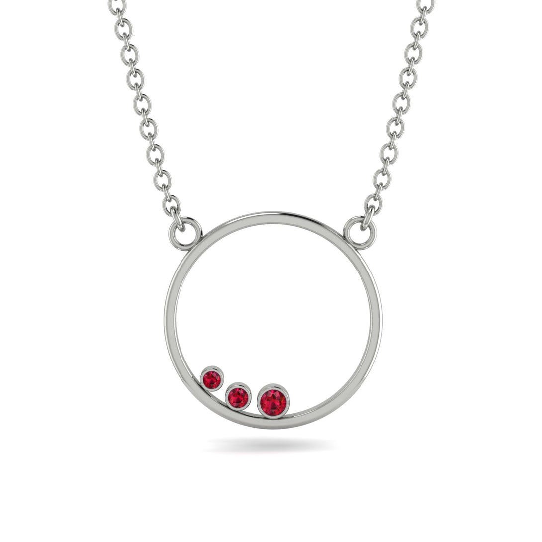 3 Ruby Round Necklace - Raina No. 12