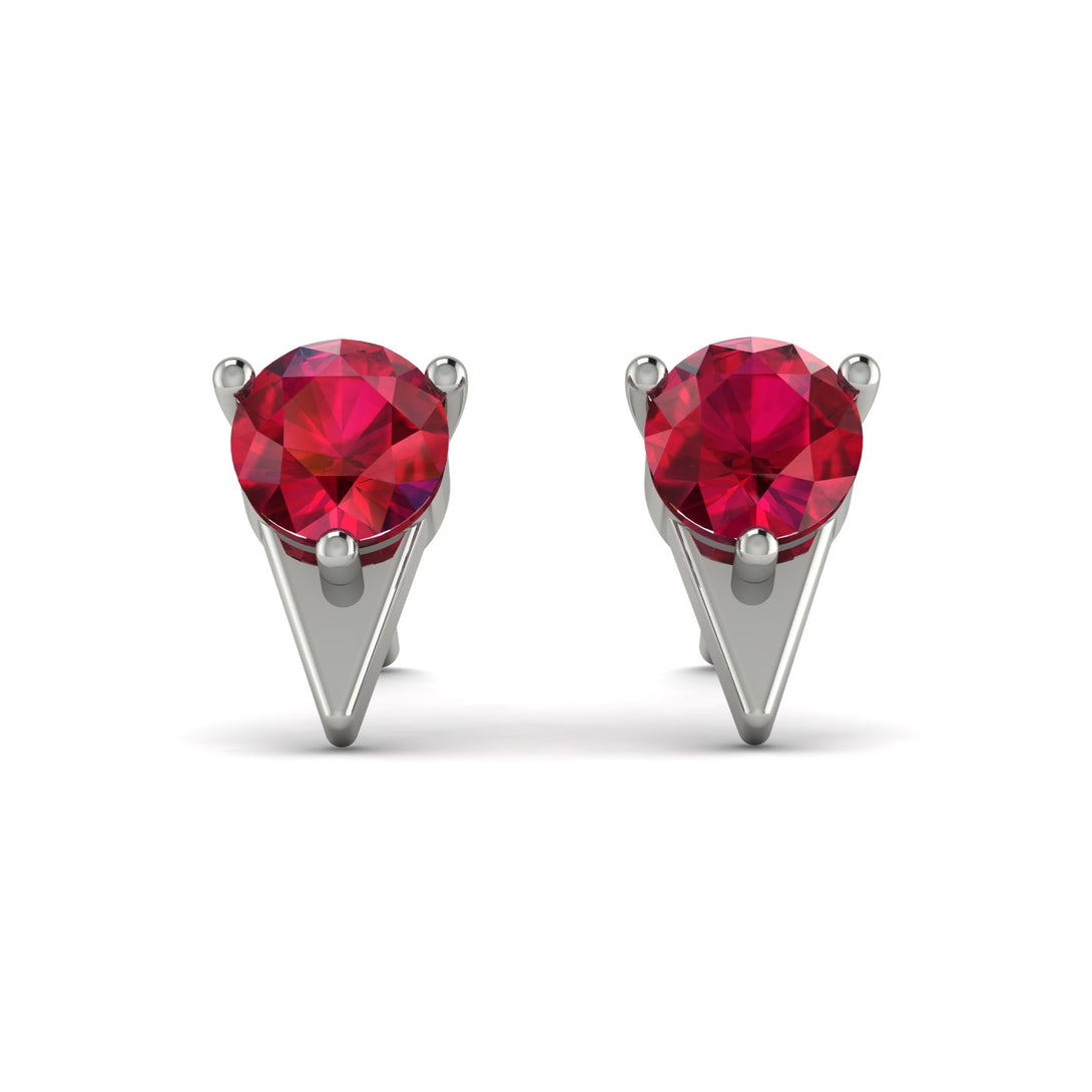 Triangle Ruby Earrings - Aisha No. 12