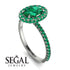 Oval Emerald Halo Hidden Emeralds Ring - Amy No. 21