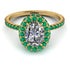 Oval Diamond Halo Hidden Emeralds Ring - Amy No. 16 image 1