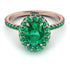Oval Emerald Halo Hidden Emeralds Ring - Amy No. 20 image 1