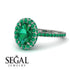 Oval Emerald Halo Hidden Emeralds Ring - Amy No. 21 image 3