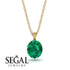 Oval Emerald Hidden Halo Necklace - Gemma No. 34