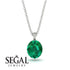 Oval Emerald Hidden Halo Necklace - Gemma No. 36 image 9