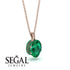 Oval Emerald Hidden Halo Necklace - Gemma No. 20 image 2