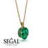 Oval Emerald Hidden Halo Necklace - Gemma No. 19