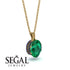 Oval Emerald Hidden Halo Necklace - Gemma No. 64 image 2