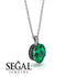 Oval Emerald Hidden Halo Necklace - Gemma No. 36