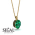Oval Emerald Hidden Halo Necklace - Gemma No. 34