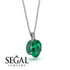 Oval Emerald Hidden Halo Necklace - Gemma No. 21 image 2
