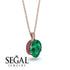 Oval Emerald Hidden Halo Necklace - Gemma No. 50 image 2