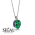 Oval Emerald Hidden Halo Necklace - Gemma No. 66 image 2