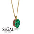 Oval Emerald Hidden Halo Necklace - Gemma No. 49 image 2