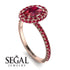 Oval Ruby Halo Hidden Rubies Ring - Amy No. 56