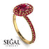 Oval Ruby Halo Hidden Rubies Ring - Amy No. 55