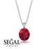 Oval Ruby Hidden Halo Necklace - Gemma No. 42 image 9