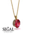 Oval Ruby Hidden Halo Necklace - Gemma No. 10 image 2