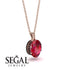 Oval Ruby Hidden Halo Necklace - Gemma No. 41 image 2