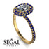 Oval Diamond Halo Hidden Sapphires Ring - Amy No. 61 image 2