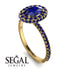 Oval Sapphire Halo Hidden Sapphires Ring - Amy No. 73 image 2