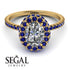 Oval Diamond Halo Hidden Sapphires Ring - Amy No. 61 image 10