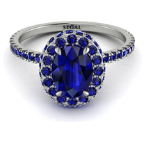 Oval Sapphire Halo Hidden Sapphires Ring - Amy No. 75 image 1