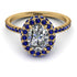 Oval Diamond Halo Hidden Sapphires Ring - Amy No. 61