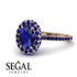 Oval Sapphire Halo Hidden Sapphires Ring - Amy No. 74 image 3