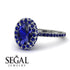Oval Sapphire Halo Hidden Sapphires Ring - Amy No. 75 image 3