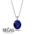 Oval Sapphire Hidden Halo Necklace - Gemma No. 60
