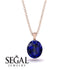 Oval Sapphire Hidden Halo Necklace - Gemma No. 59 image 9