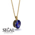 Oval Sapphire Hidden Halo Necklace - Gemma No. 43