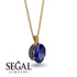 Oval Sapphire Hidden Halo Necklace - Gemma No. 73 image 2
