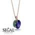 Oval Sapphire Hidden Halo Necklace - Gemma No. 29 image 2