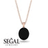Oval Black Diamond Hidden Halo Necklace - Gemma No. 8