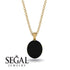 Oval Black Diamond Hidden Halo Necklace - Gemma No. 67
