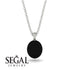 Oval Black Diamond Hidden Halo Necklace - Gemma No. 9 image 9