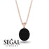 Oval Black Diamond Hidden Halo Necklace - Gemma No. 68 image 9