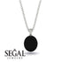 Oval Black Diamond Hidden Halo Necklace - Gemma No. 69