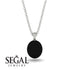 Oval Black Diamond Hidden Halo Necklace - Gemma No. 39