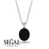 Oval Black Diamond Hidden Halo Necklace - Gemma No. 24