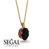 Oval Black Diamond Hidden Halo Necklace - Gemma No. 52 image 2