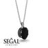 Oval Black Diamond Hidden Halo Necklace - Gemma No. 39 image 2