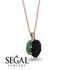 Oval Black Diamond Hidden Halo Necklace - Gemma No. 23 image 2