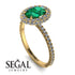Oval Emerald Halo Hidden Diamonds Ring - Amy No. 4 image 2