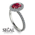 Oval Ruby Halo Hidden Diamond Ring - Amy No. 12 image 2