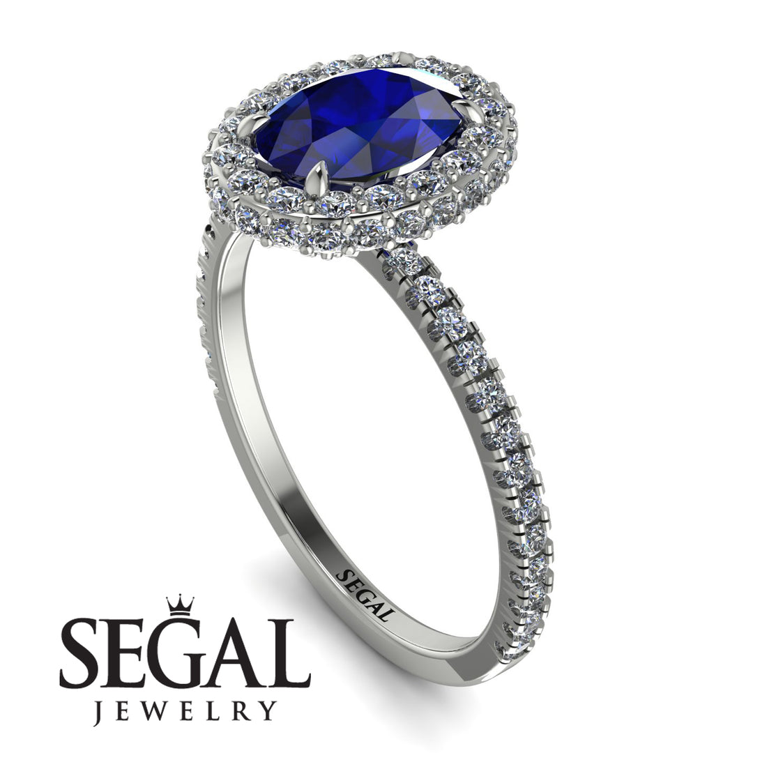 Oval Diamond Halo Hidden Diamonds Ring - Amy No. 15