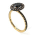 Two Tones Oval Black Diamond Halo Hidden Diamonds Ring - Amy No. 79